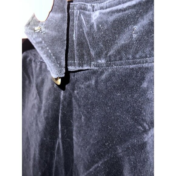 BOUTIQUE EUROPA Black Velvet Wide Waist Band Belt Straight Leg Pants Sz 8 - Picture 6 of 15